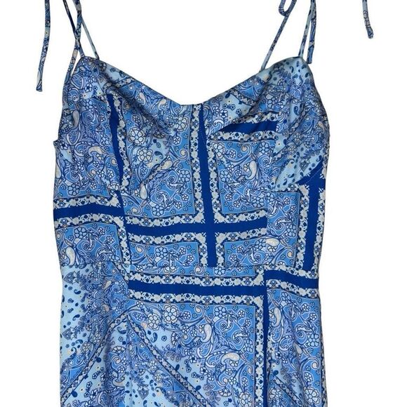 Vici Blue Paisley Sweetheart Midi Dress Size S Coastal Cowgirl - Picture 3 of 13